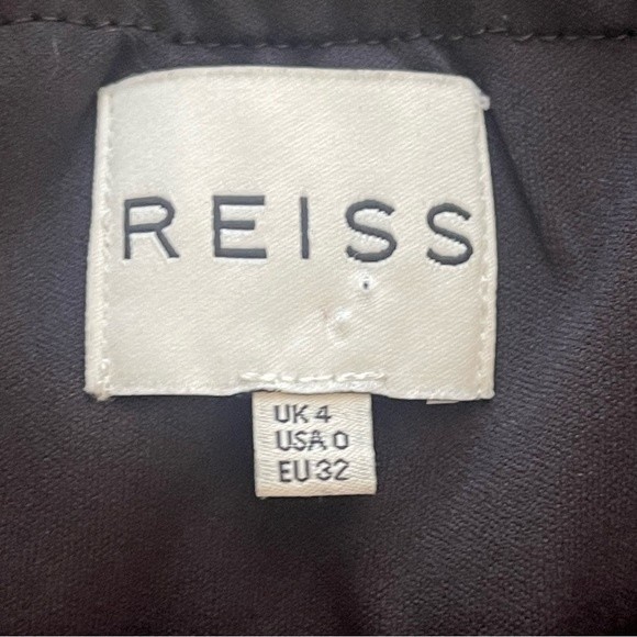 Reiss Long Sleeve Cold Shoulder Dress - Maroon w/ Reptile Print - Women's Size 0 - Picture 8 of 9